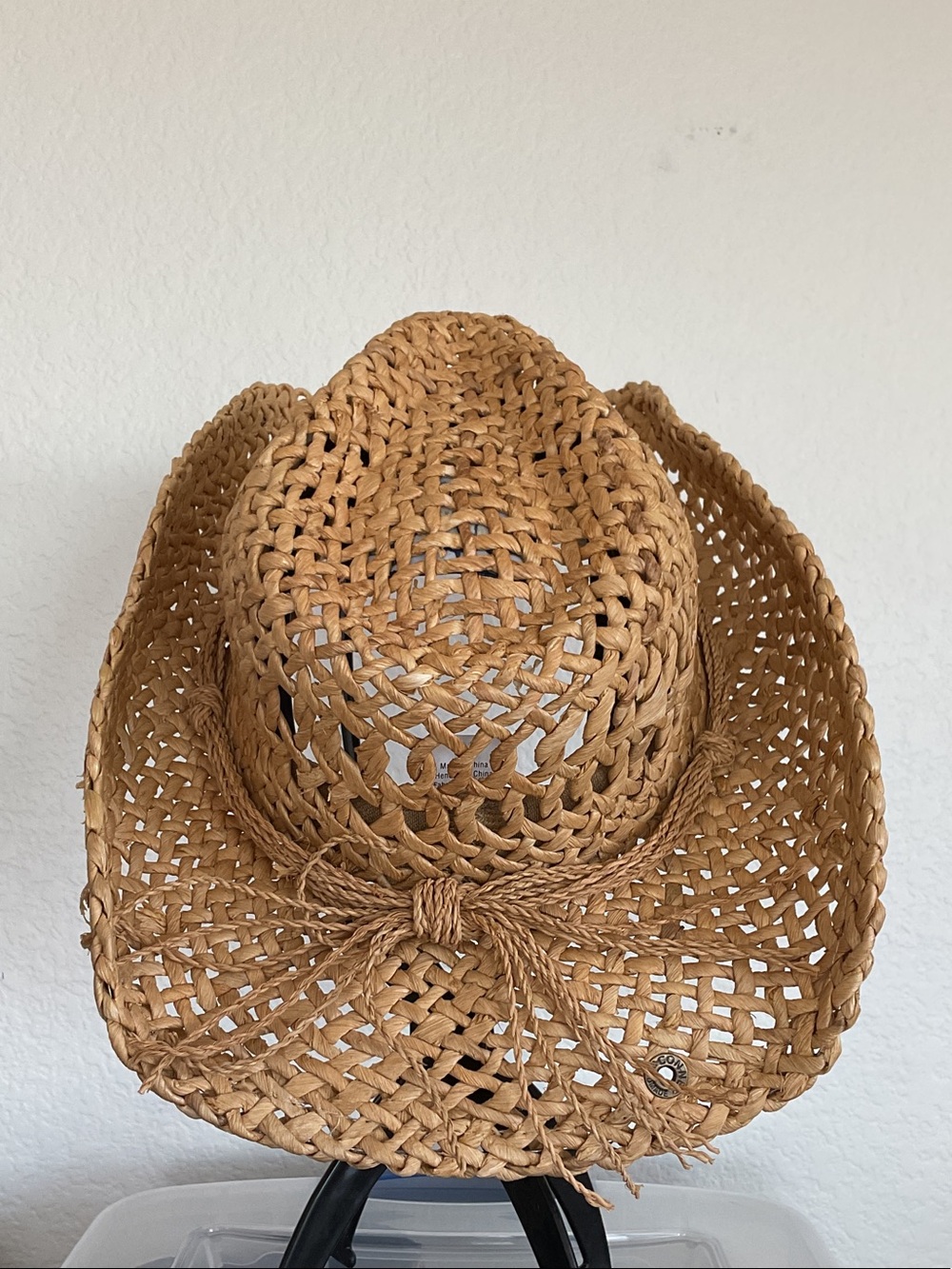 🤠 CONNER Women's Tan Woven Straw Cowboy Hat with Braided Band - Picture 4 of 9